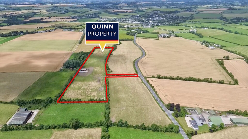 An ariel view of the land at Abbeyland, Castledermot, Co. Kildare